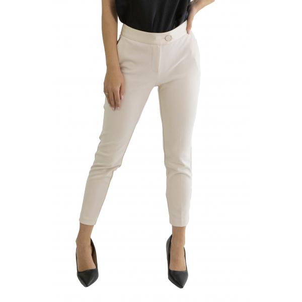 Pantaloni a sigaretta con banda effetto raso Imperial